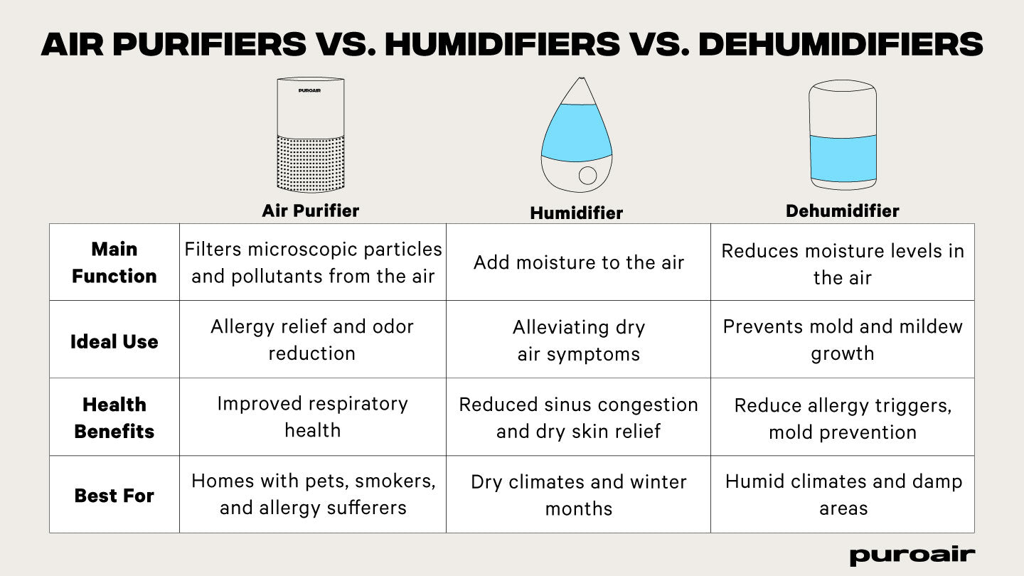 Difference between Humidifier And Dehumidifier And Air Purifier: Ultimate Guide