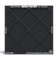 PuroAir HVAC Mega Filter MERV 13 Pleated Plus Activated Carbon Air Filter