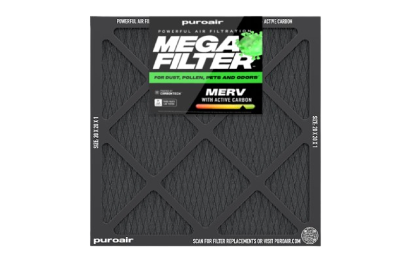 PuroAir HVAC Mega Filter MERV 13 Pleated Plus Activated Carbon Air Filter
