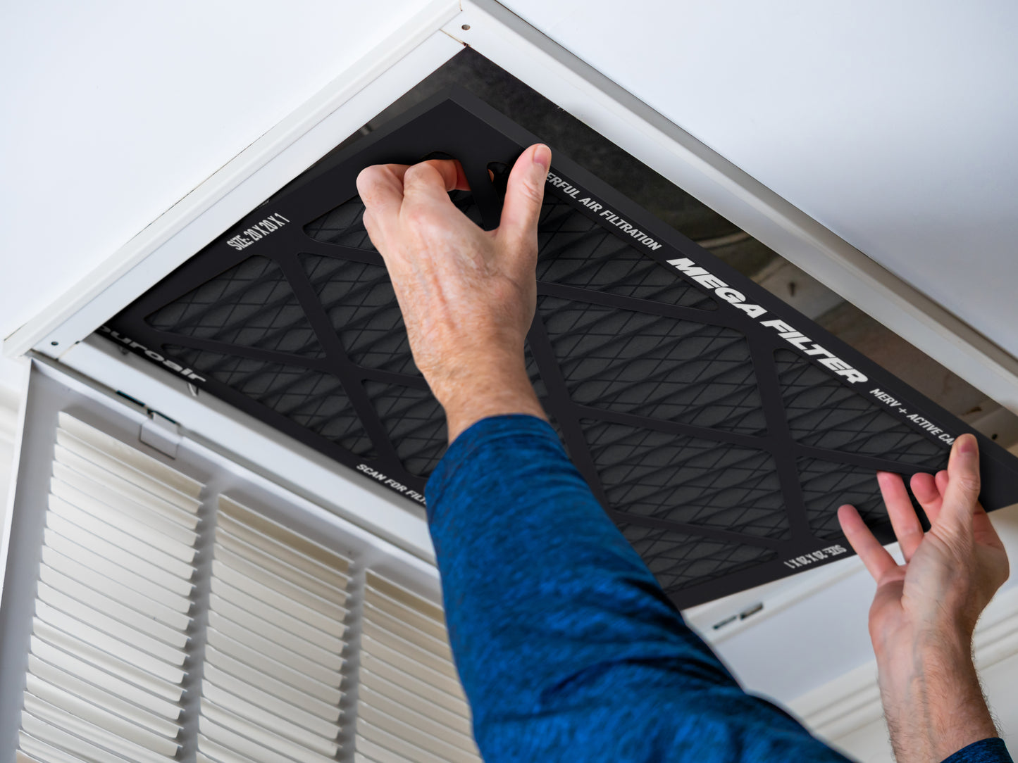 PuroAir Mega HVAC MERV 13 Filter Install in HVAC Air Intake