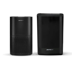 PuroAir 240 and 400 air purifiers on white background