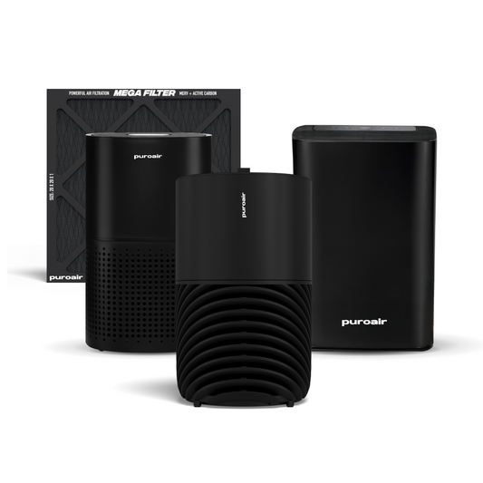 PuroAir 130i, 240, 400 air purifiers and Mega HVAC filter