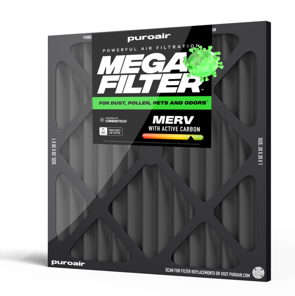 PuroAir Mega HVAC Air Filter Packaging 20x20x1