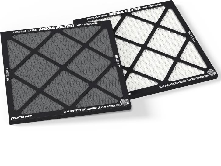 Two Puroair Mega HVAC air filters