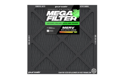 PuroAir HVAC Mega Filter MERV 13 Pleated Plus Activated Carbon Air Filter