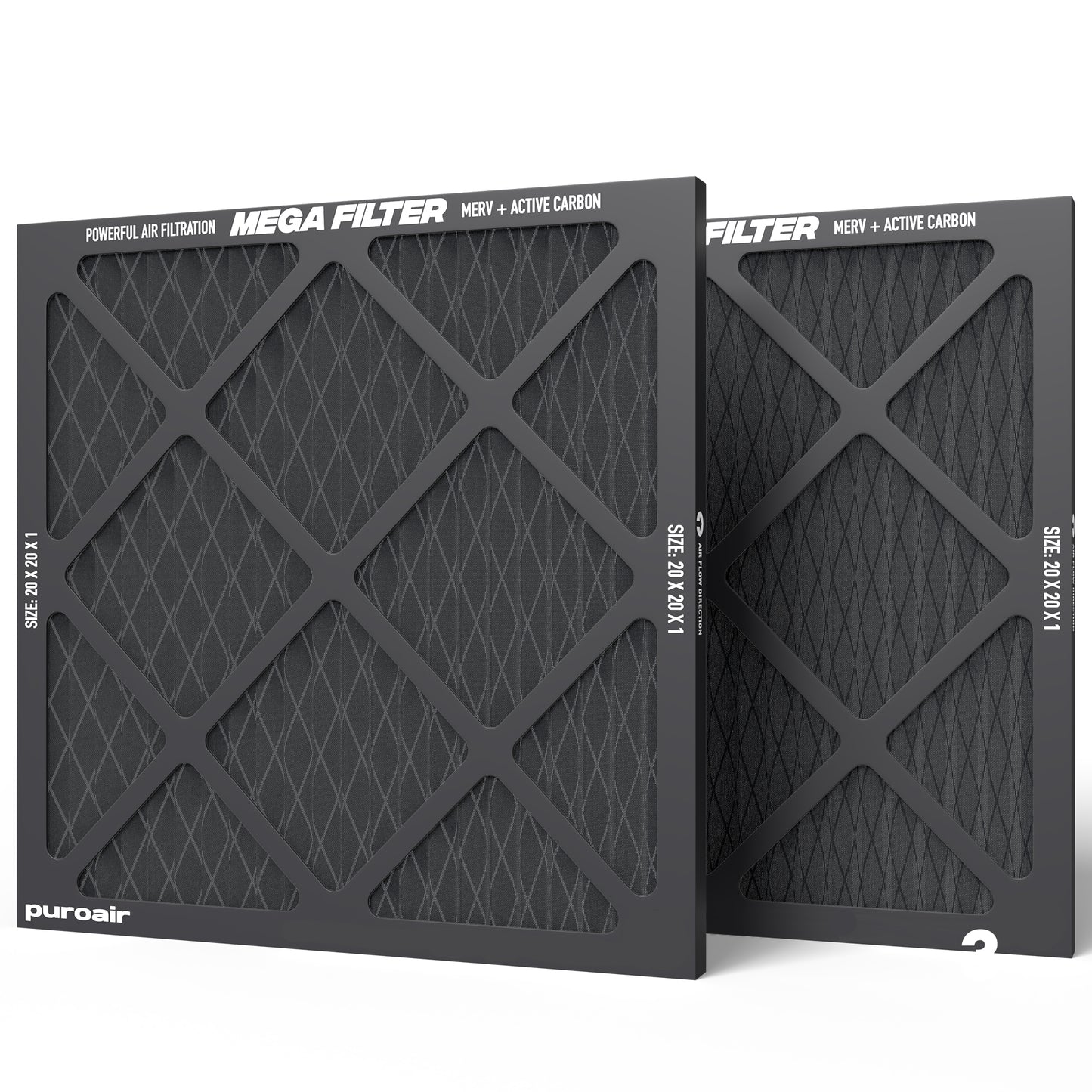 Two PuroAir Mega HVAC Air Filters 20x20x1