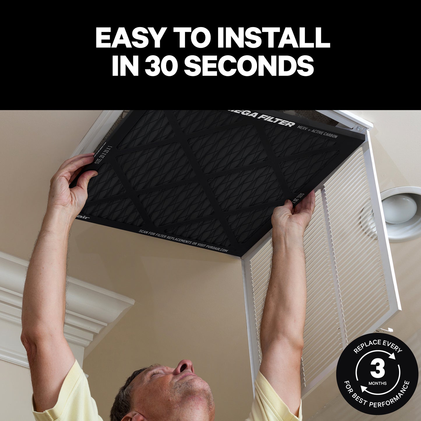 PuroAir Mega HVAC Filter Easy to Install
