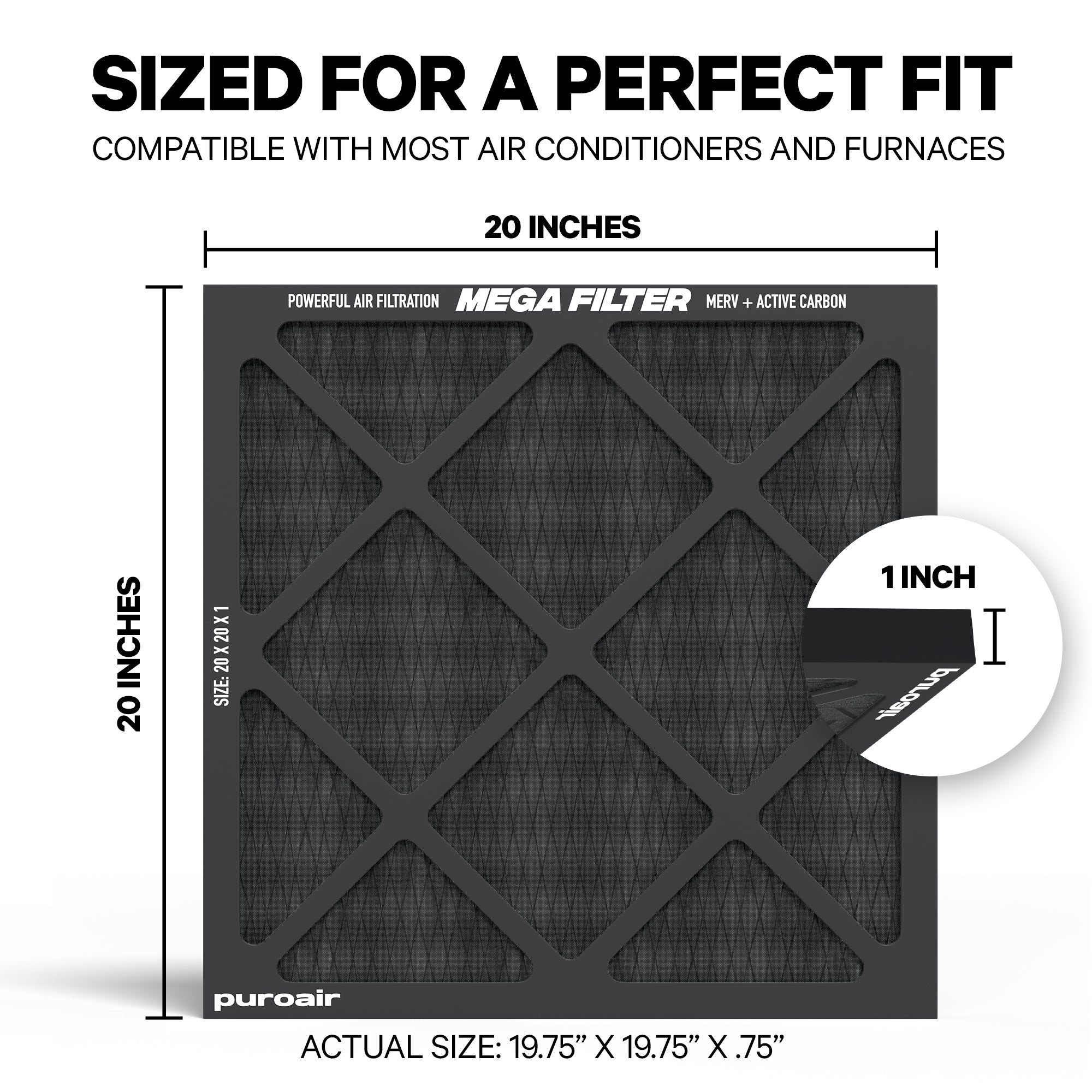 PuroAir Mega AC Filter Compatible with most HVAC Systems